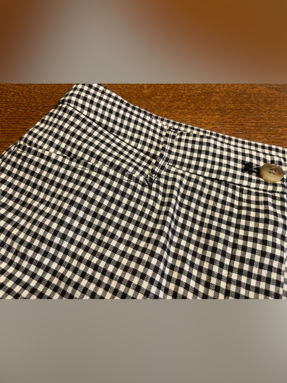 Black & White Gingham Cropped Slacks - MT - Picture 3 of 6